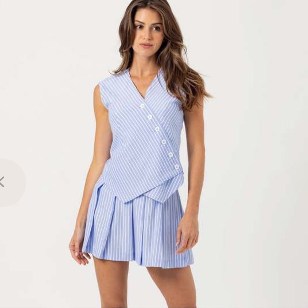 NWOT Sundays Powder Blue & White Pin Striped 2 pc set